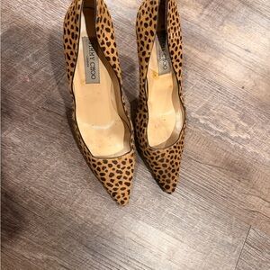 Jimmy Choo Tan Leopard Print Heels